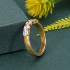 Trellis Five Stone Round Moissanite Diamond Wedding Ring - JBR Jeweler