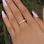 Trellis Five Stone Round Moissanite Diamond Wedding Ring - JBR Jeweler