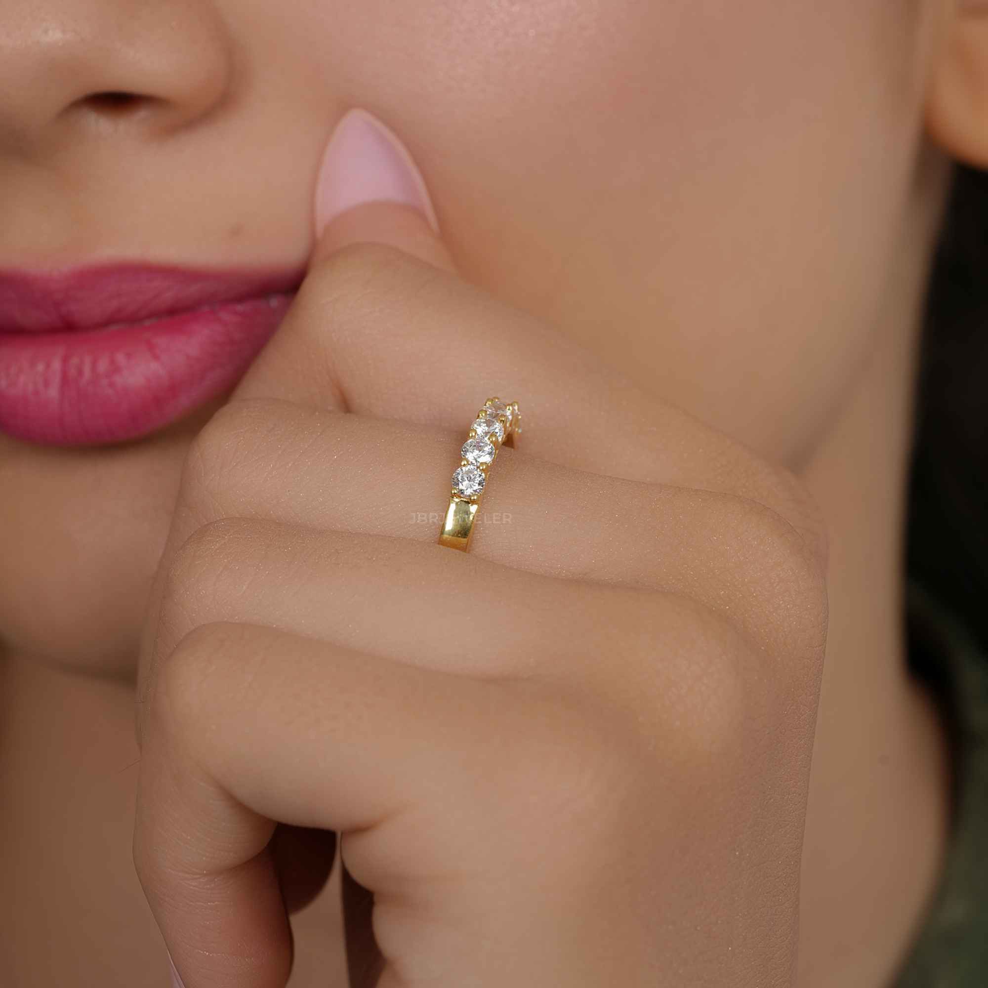 Trellis Seven Stone Moissanite Diamond Ring - JBR Jeweler