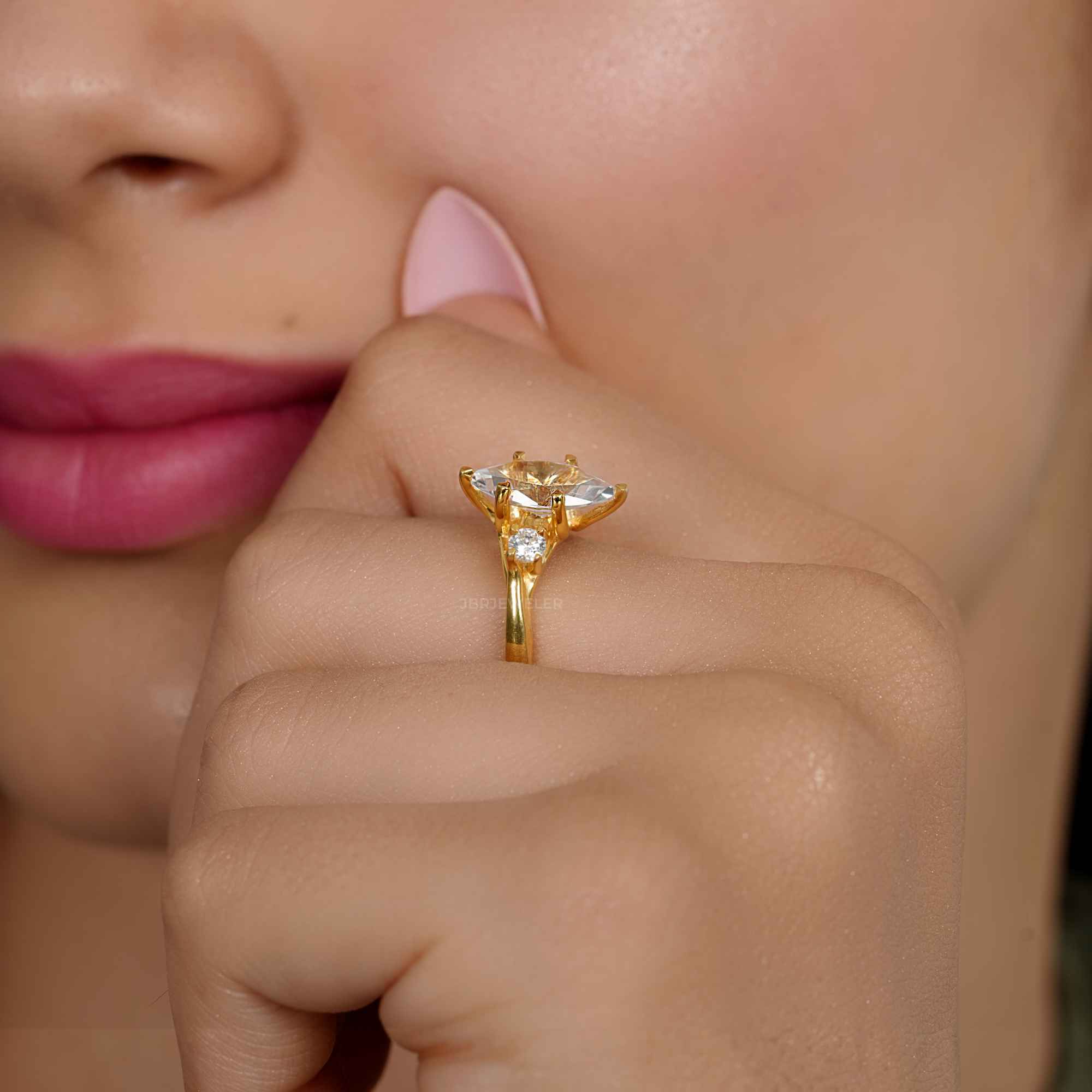 Trellis Three Stone Marquise Lab Diamond Ring - JBR Jeweler