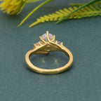 Trellis Three Stone Oval Cut Moissanite Diamond Ring - JBR Jeweler