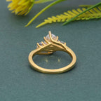 Trellis Three Stone Pear Cut CVD Diamond Ring - JBR Jeweler