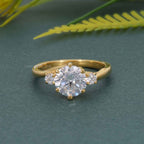 Trellis Three Stone Round Lab Grown Diamond Ring - JBR Jeweler