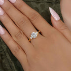 Trellis Three Stone Round Moissanite Diamond Ring - JBR Jeweler