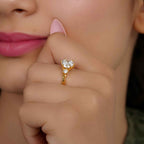 Trellis Three Stone Round Moissanite Diamond Ring - JBR Jeweler