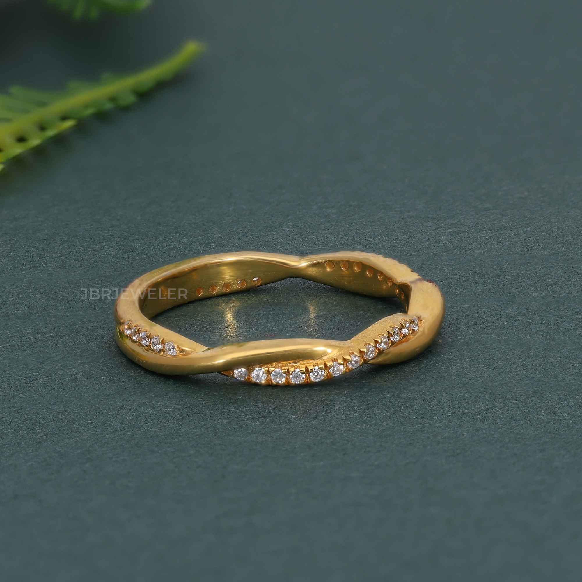 Twist Moissanite Diamond Wedding Band - JBR Jeweler