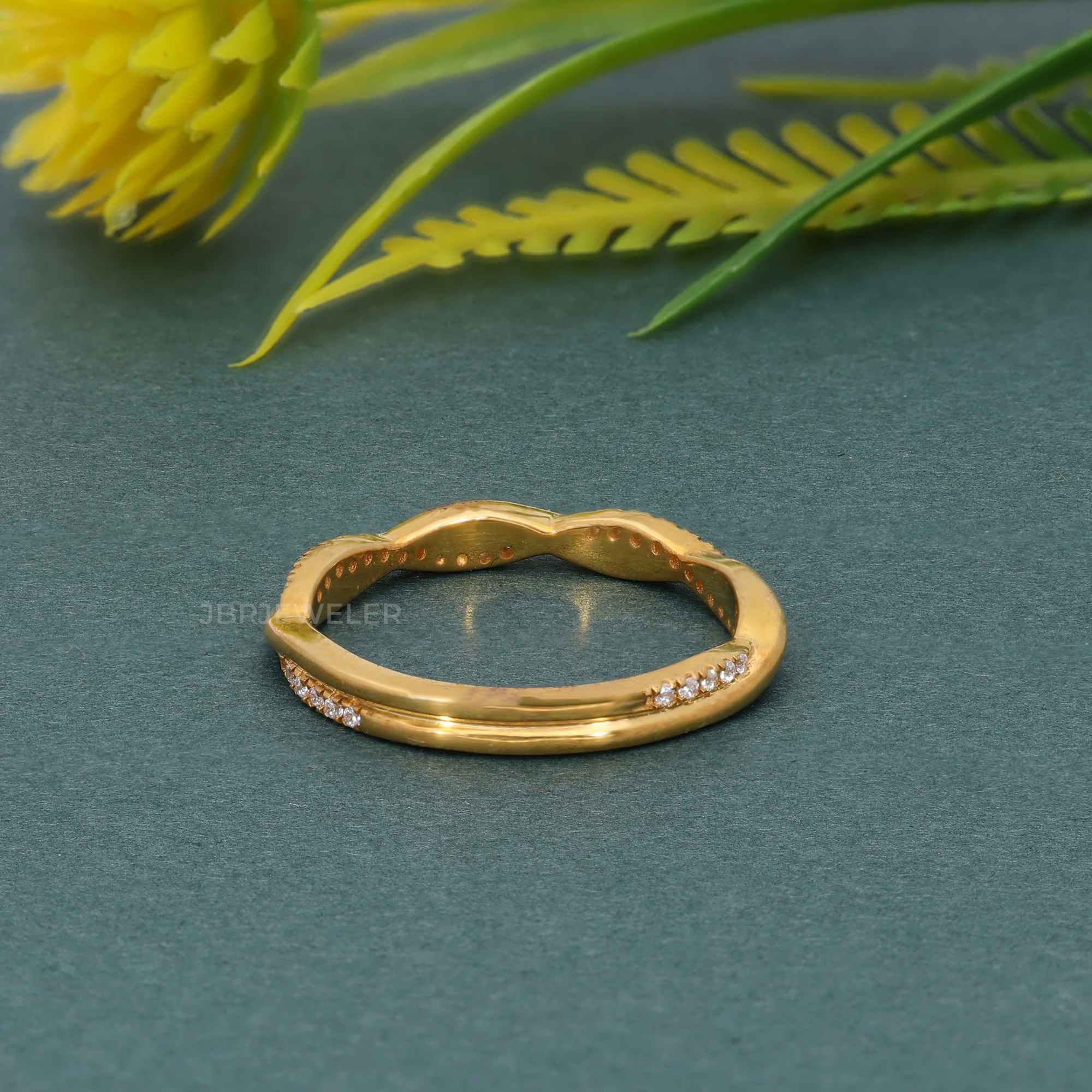 Twist Moissanite Diamond Wedding Band - JBR Jeweler