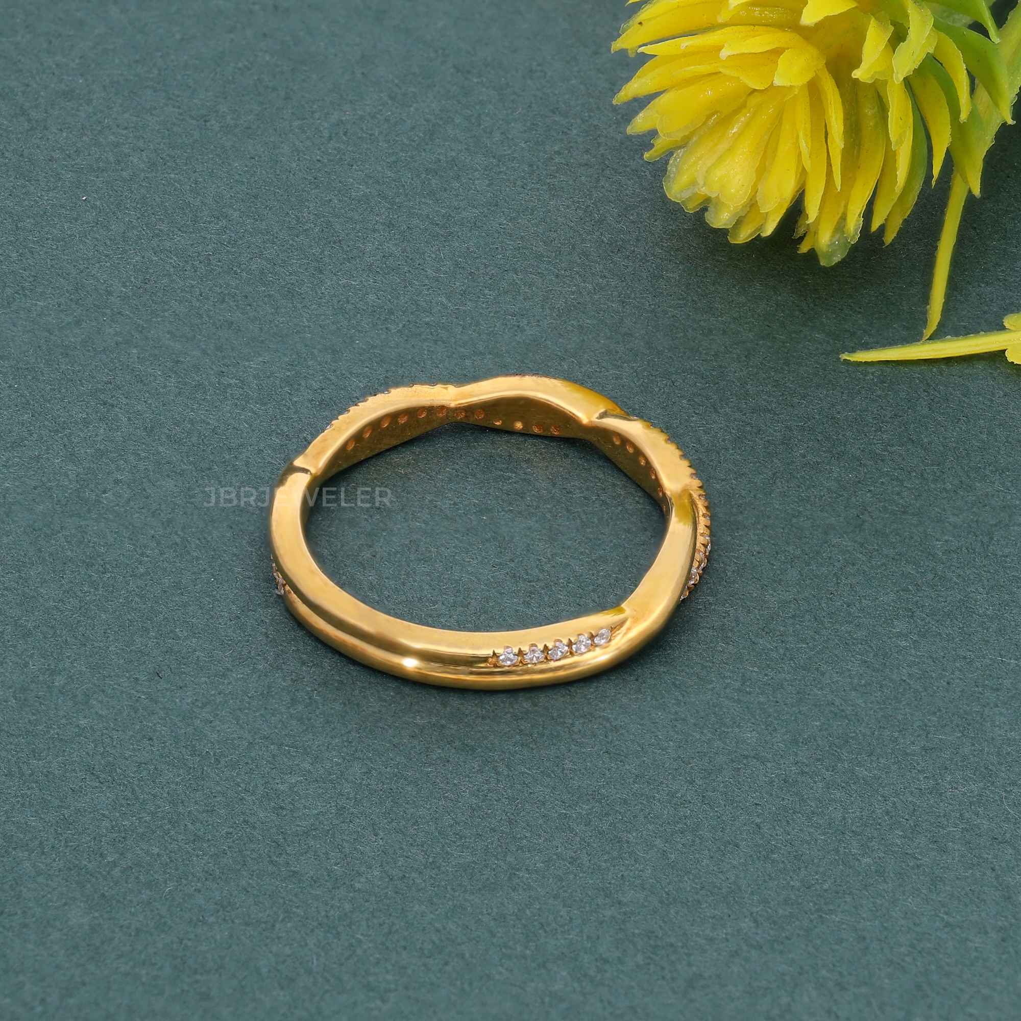 Twist Moissanite Diamond Wedding Band - JBR Jeweler