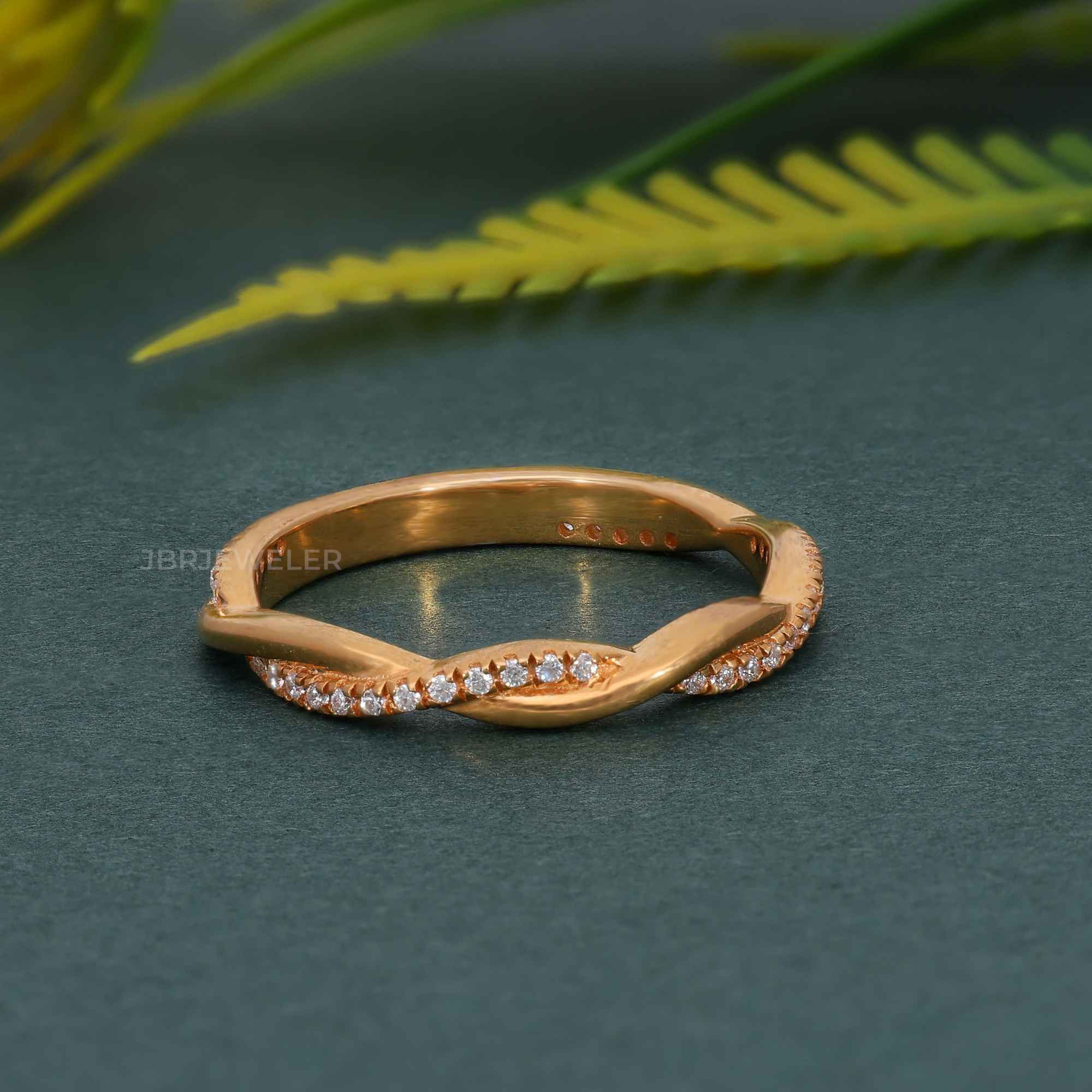 Twist Moissanite Diamond Wedding Band - JBR Jeweler