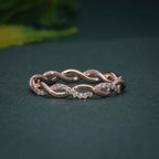Twist Full Eternity Band Rose Gold Infinity Matching Stacking Wedding Band For Women - JBR Jeweler