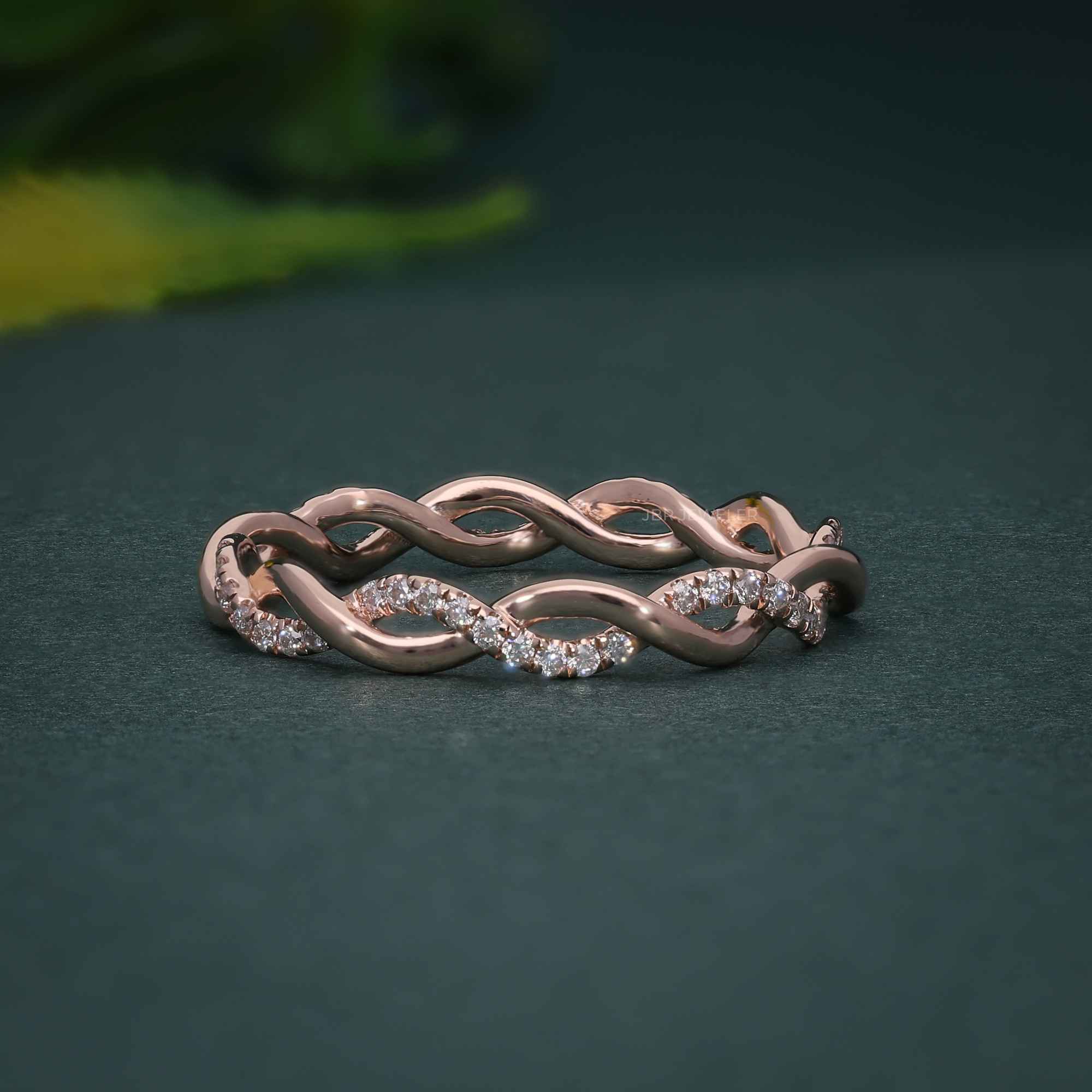 Twist Full Eternity Band Rose Gold Infinity Matching Stacking Wedding Band For Women - JBR Jeweler