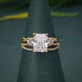 Twisted 3 Stone Radiant Lab Diamond Bridal Ring Sets - JBR Jeweler