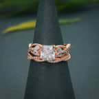 Twisted Cushion Cut Lab Diamond Bridal Set Ring With Matching Band - JBR Jeweler