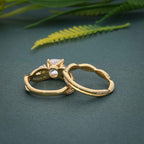 Twisted Cushion Cut Lab Diamond Bridal Set Ring With Matching Band - JBR Jeweler