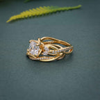 Twisted Cushion Cut Lab Diamond Bridal Set Ring With Matching Band - JBR Jeweler