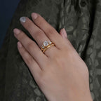 Twisted Cushion Cut Lab Diamond Bridal Set Ring With Matching Band - JBR Jeweler