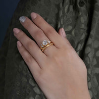 Twisted Cushion Cut Lab Diamond Bridal Set Ring With Matching Band