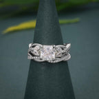 Twisted Cushion Cut Lab Diamond Bridal Set Ring With Matching Band - JBR Jeweler