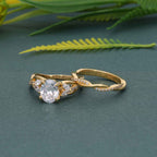 Twisted Oval Lab Grown Diamond Bridal Set Ring With Wedding Band - JBR Jeweler