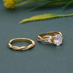 Twisted Oval Lab Grown Diamond Bridal Set Ring With Wedding Band - JBR Jeweler