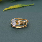 Twisted Oval Lab Grown Diamond Bridal Set Ring With Wedding Band - JBR Jeweler