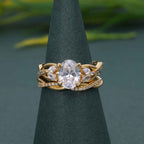 Twisted Oval Lab Grown Diamond Bridal Set Ring With Wedding Band - JBR Jeweler