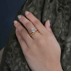 Twisted Pear Cut Lab Grown Diamond Engagement Ring with Matching Band - JBR Jeweler