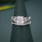 Twisted Radiant Cut Certified Lab Diamond Ring With Matching Bridal Set - JBR Jeweler