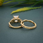 Twisted Radiant Cut Certified Lab Diamond Ring With Matching Bridal Set - JBR Jeweler