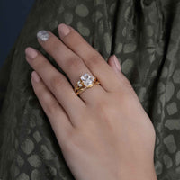 Twisted Radiant Cut Certified Lab Diamond Ring With Matching Bridal Set