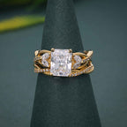 Twisted Radiant Cut Certified Lab Diamond Ring With Matching Bridal Set - JBR Jeweler