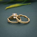 Twisted Round Lab Diamond Bridal Ring With Matching Band - JBR Jeweler