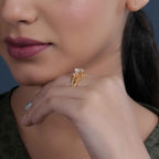 Twisted Round Moissanite Diamond Bridal Ring With Matching Band - JBR Jeweler