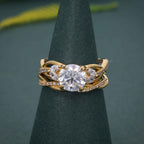 Twisted Round Lab Diamond Bridal Ring With Matching Band - JBR Jeweler