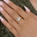 Twisted Three Stone Heart Moissanite Diamond Engagement Ring - JBR Jeweler