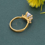 Twisted Three Stone Heart Moissanite Diamond Engagement Ring - JBR Jeweler