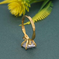 Twisted Vine Three Stone Emerald Moissanite Diamond Engagement Ring