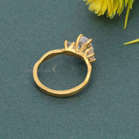Twisted Vine Three Stone Oval Lab Grown Diamond Engagement Ring