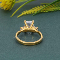 Twisted Vine Three Stone Radiant Lab Grown Diamond Engagement Ring