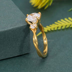 Twisted Vine Three Stone Round Moissanite Diamond Engagement Ring - JBR Jeweler