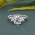 Twisted Vine Three Stone Round Moissanite Diamond Engagement Ring - JBR Jeweler