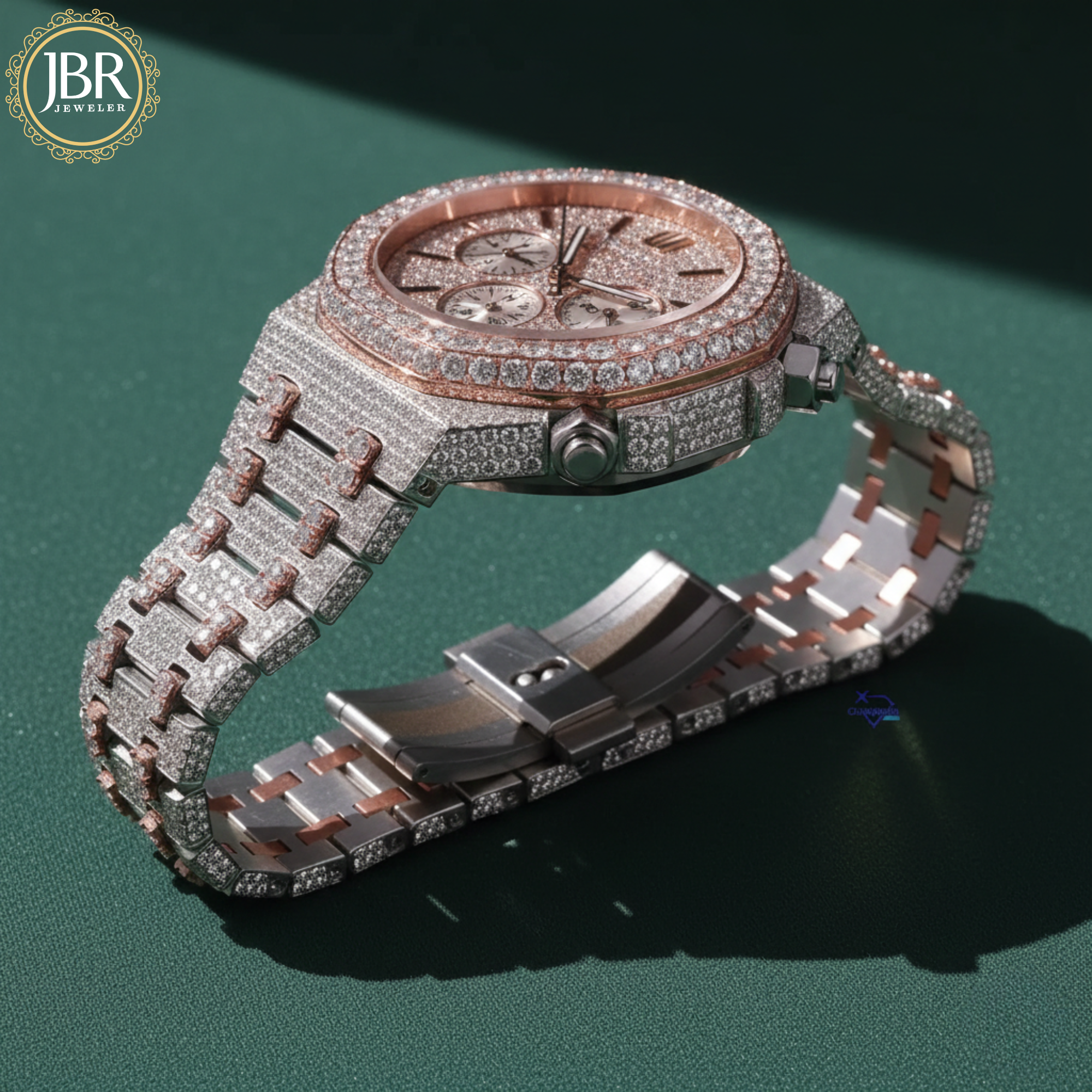 VVS Diamond Full Studded Chronograph Automatic Watch