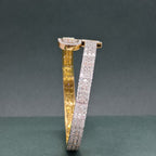 14k Solid Gold VVS Moissanite Diamond Iced out arm cuff bangle bracelet Bridesmaids gift, boyfriend bracelet - JBR Jeweler