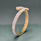 14k Solid Gold VVS Moissanite Diamond Iced out arm cuff bangle bracelet Bridesmaids gift, boyfriend bracelet - JBR Jeweler