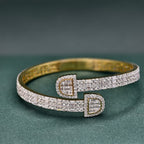 14k Solid Gold VVS Moissanite Diamond Iced out arm cuff bangle bracelet Bridesmaids gift, boyfriend bracelet - JBR Jeweler