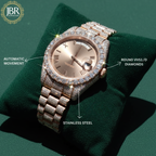 VVS moissanite iced out diamond watch with chocolate dial for men