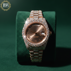 VVS moissanite iced out diamond watch with chocolate dial for men