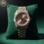 VVS moissanite iced out diamond watch with chocolate dial for men