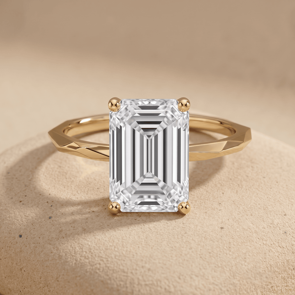 14K gold Art Deco engagement ring for bride front view