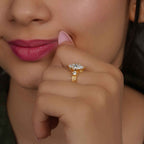 Vintage Three Stone Marquise Moissanite Diamond Engagement Ring - JBR Jeweler